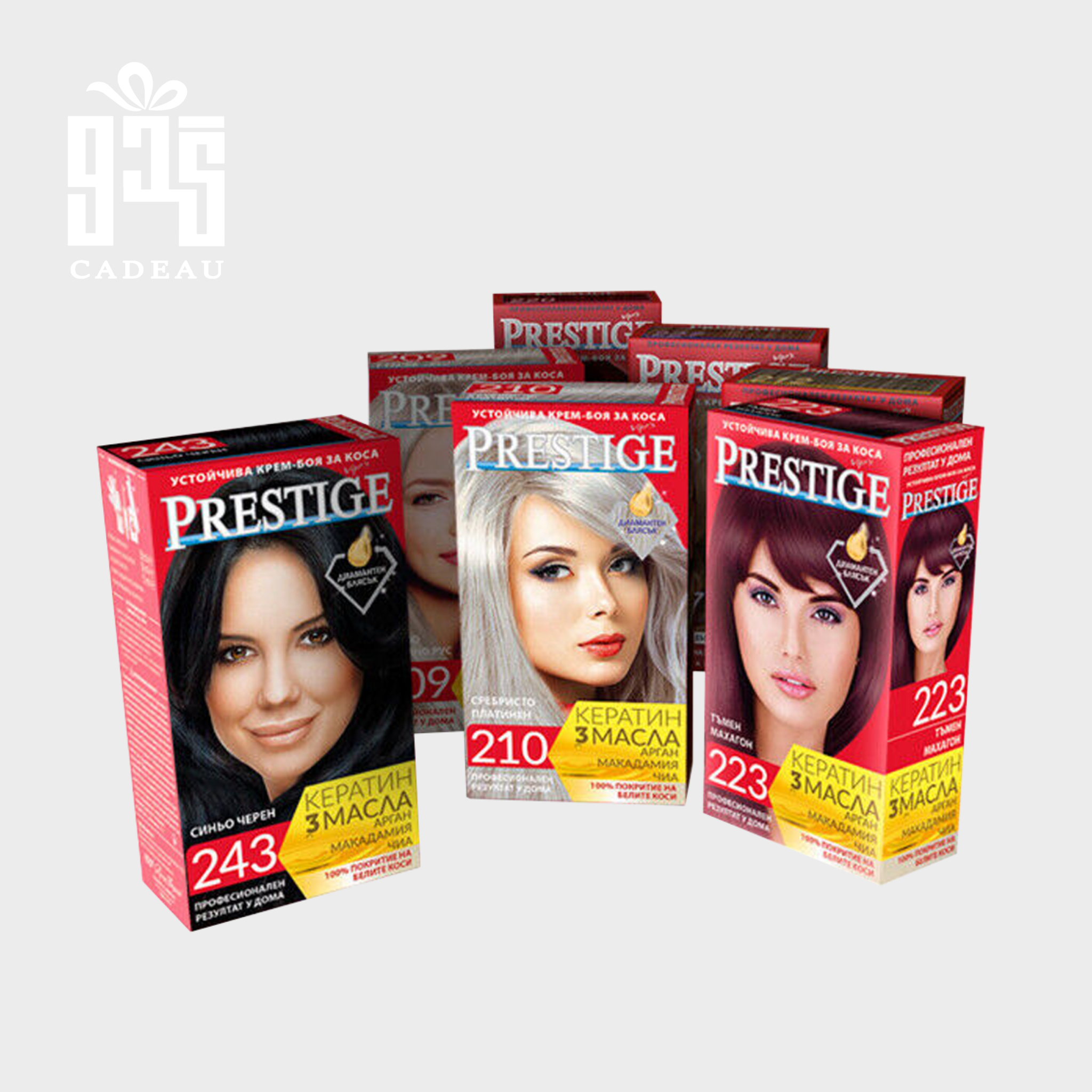 صورة المنتج كريم صبغة الشعر الدائم من  Prestige يحتوي  على 100مل كيراتين