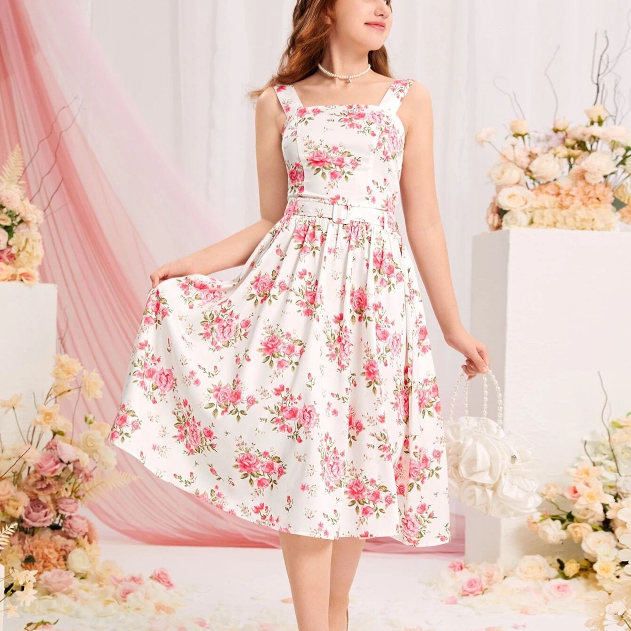 صورة المنتج فستان  بطبعة زهور